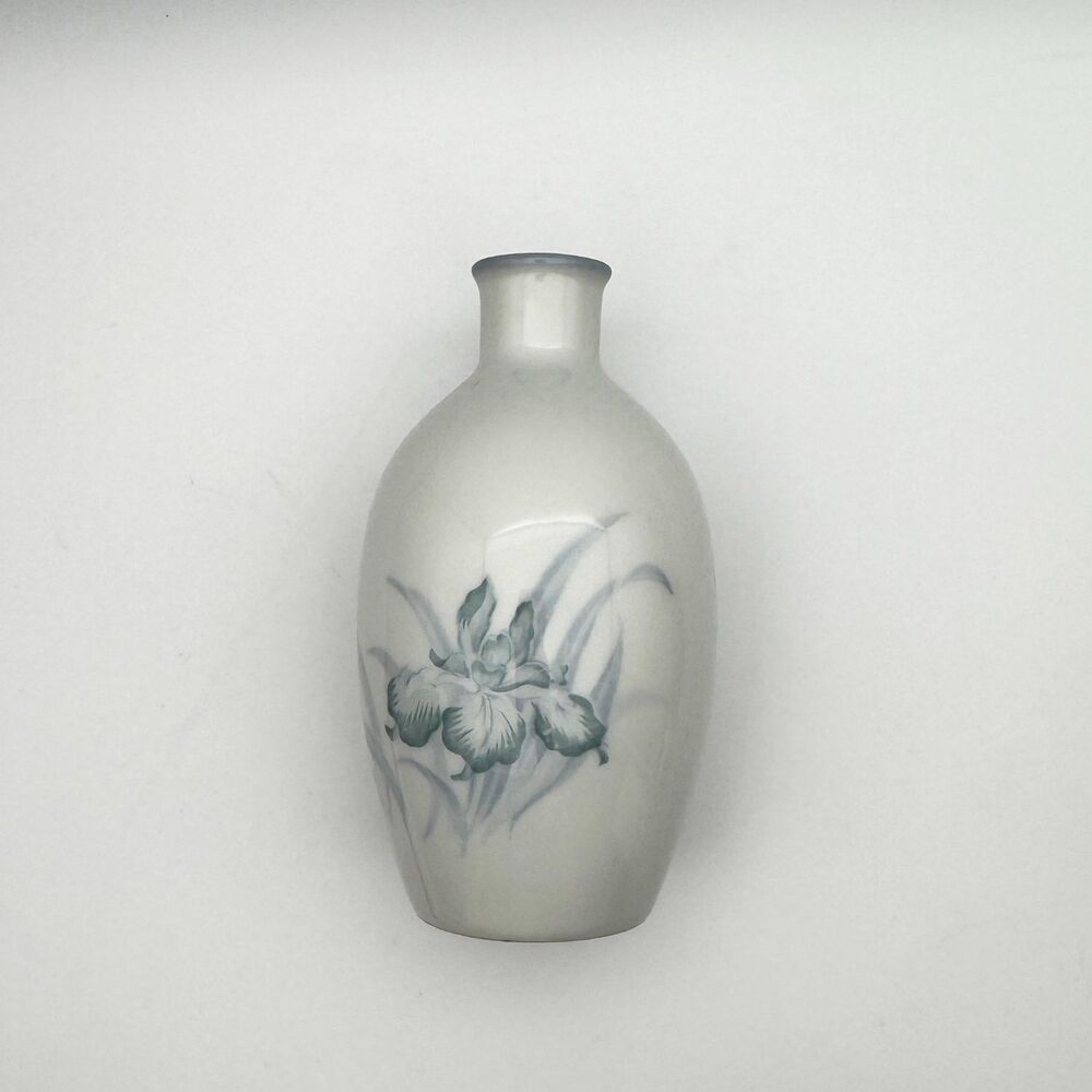 Otagiri Hand Crafted Original Japan Blue Iris Floral Ceramic Bud Vase